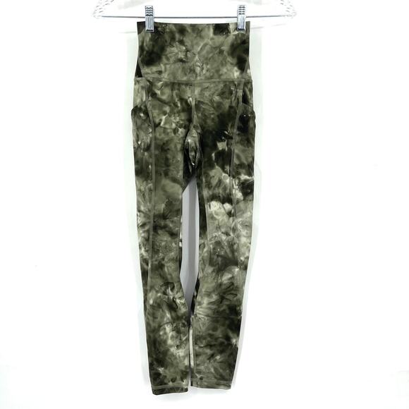 Lululemon Align Pant 23" Diamond Dye Light Sage Army Green Dark Olive Size 0 - Picture 1 of 6